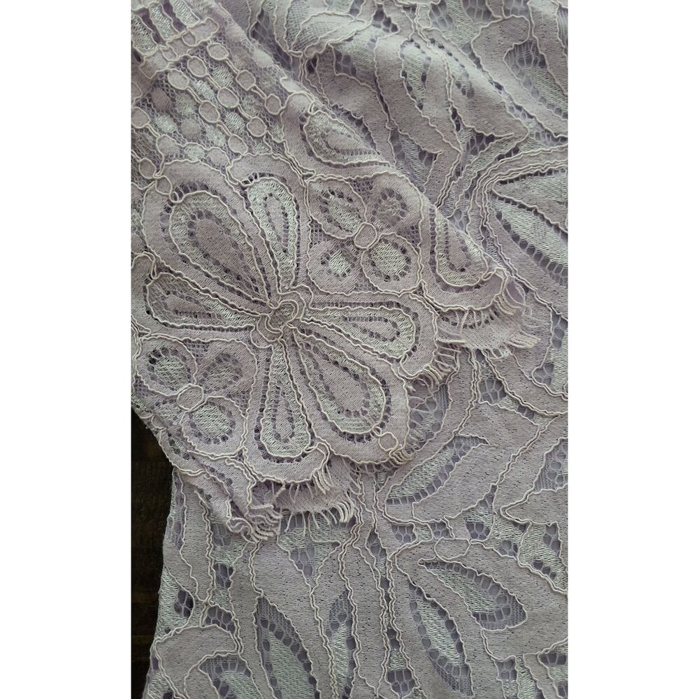 Kensie Womens 8 Lavender Corded Lace Shift Dress‎ Jewel Neck Eyelash Trim - Picture 9 of 12